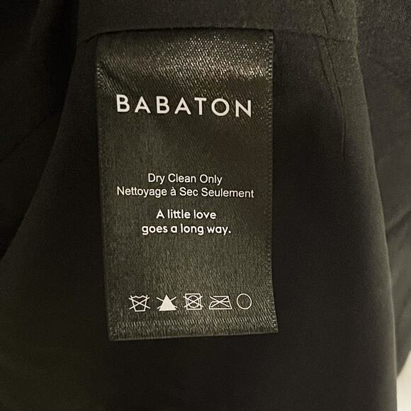 Aritzia Babaton Size 10 Black Wool Stretch Sheath Dress Crew Neck Sleeveless - Picture 9 of 10